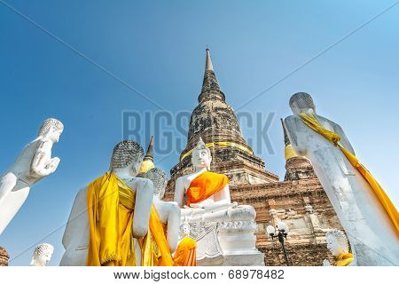 Pagoda at Wat Yai Chaimongkol, Ayuthaya,Thailand