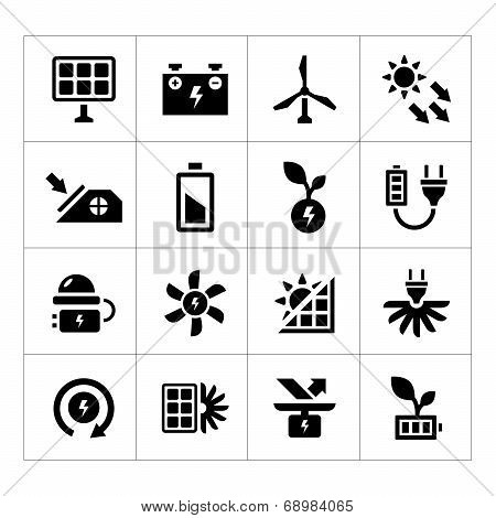 Set Icons Of Alternative Energy Sources
