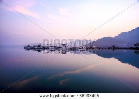 View Of The Famous Sun Moon Lake In Taiwan