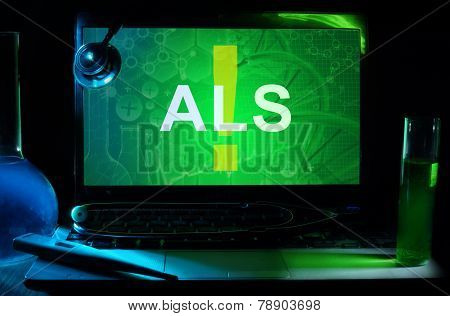 Notebook with words als