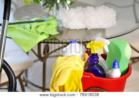Cleaning supplies for clean house