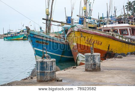 Fishing Boats In Tangalle Port
