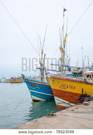 Fishing Boats In Tangalle Port