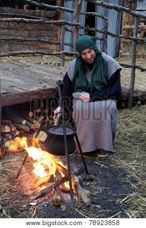 ZAGREB, CROATIA - JANUARY 04, 2014: The religious spirit in the Advent in Zagreb especially can feel the front of the Cathedral, where Community Cenacolo organizes live Christmas nativity scene.