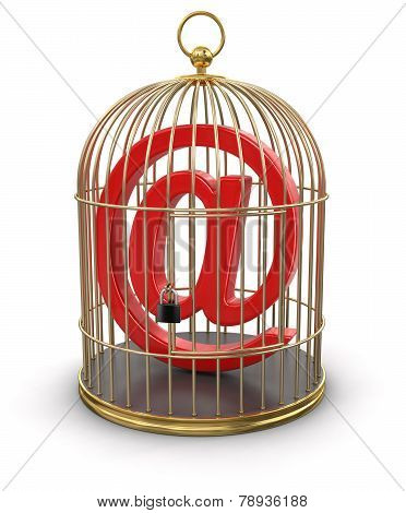 Gold Cage with E-Mail (clipping path included)