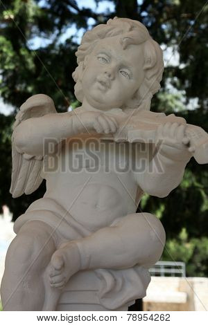 VEPRIC, CROATIA - JUNE 07: Angel musician, Shrine of Our Lady of Lourdes in Vepric, Croatia, on June 07, 2012.