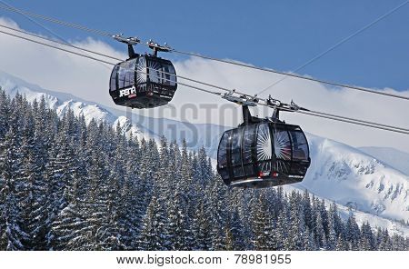 Ropeway in mountains