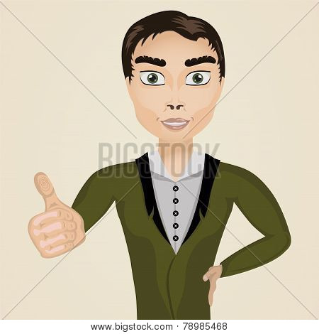 Man Showing Thumbs Up