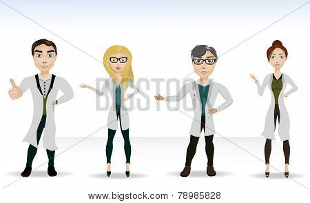 Four Doctors In Lab Coats
