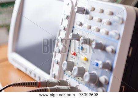 Closeup Of Professional Laboratory Oscillograph