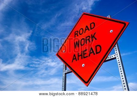 Road Work Ahead Sign