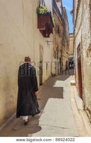 Narrow Street In Fez Medina In Morocco