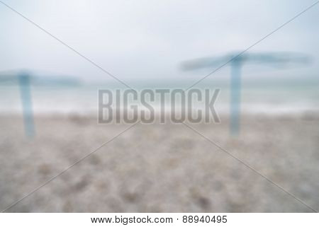 Empty beach at winter