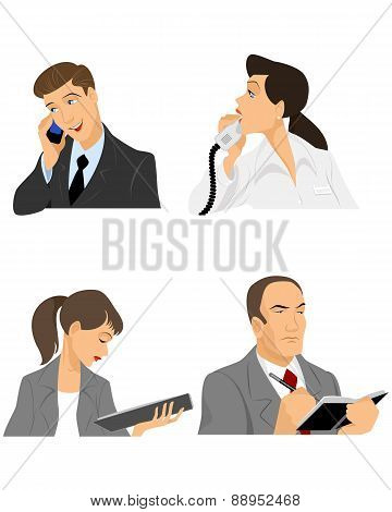 Four Businessmen At Office