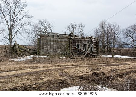 The demolition of the roof even wooden houses