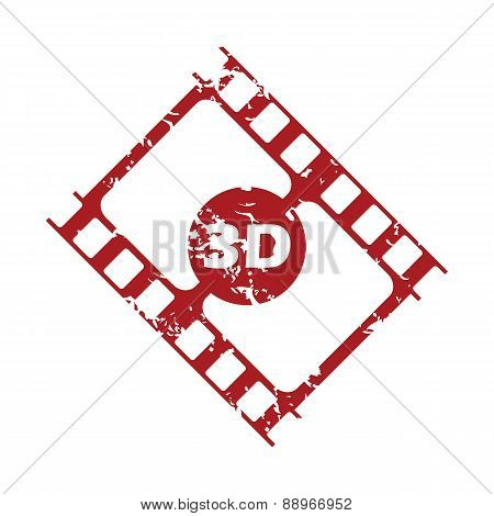 Red grunge 3d film logo