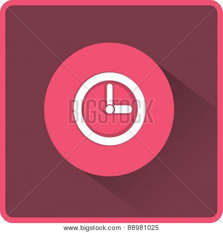 Flat time clock vector icon