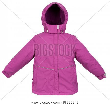 Childrens Winter warm jacket isolated on white background