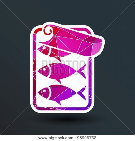 vector icon for tin fish can with ring pull