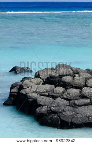 Black Rock In Rarotonga, Cook Islands