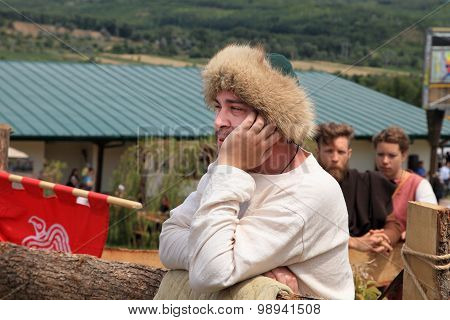 Vatra, Moldova. June 28, 2015. Medieval Festival.  Unidentified Participants Dressed
