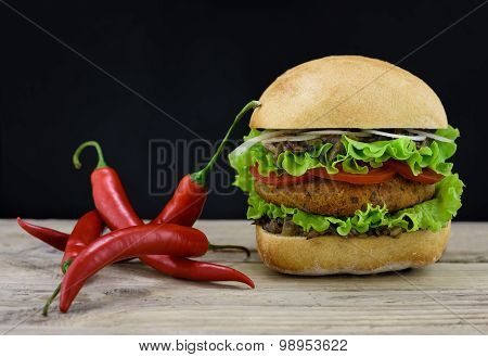 Burger And Red Hot Chili Pepper