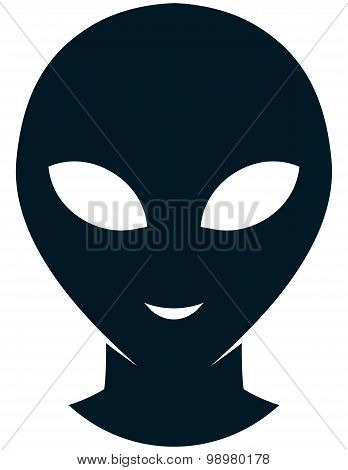 Vector Alien Face Isolated On White