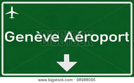 Geneve Switzerland Airport Highway Sign