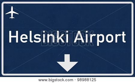 Helsinki Finland Airport Highway Sign