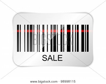 Barcode Sticker With Sale Tag. Vector
