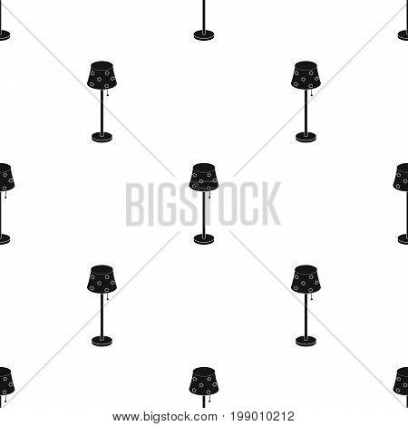 Floor lamp icon in black design isolated on white background. Sleep and rest symbol stock vector illustration.