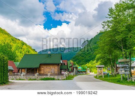 In The Valley Between The Mountains Is A Small Town Kolasin. Montenegro.