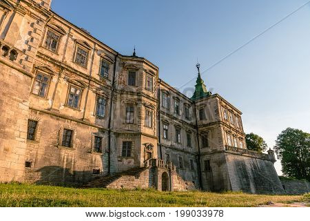 Medieval Pidhirtsi Castle in sunset summer light, Pidhirtsi village, Lviv region, Ukraine≠
