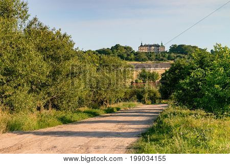 Medieval Pidhirtsi Castle in sunset summer light, Pidhirtsi village, Lviv region, Ukraine≠