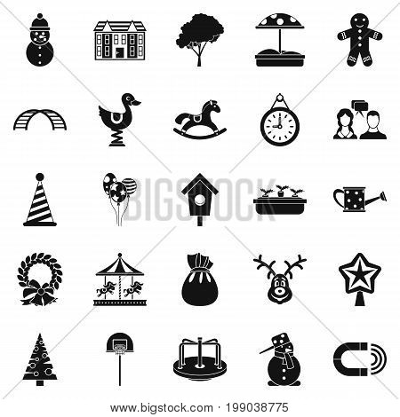 Playschool icons set. Simple set of 25 playschool vector icons for web isolated on white background