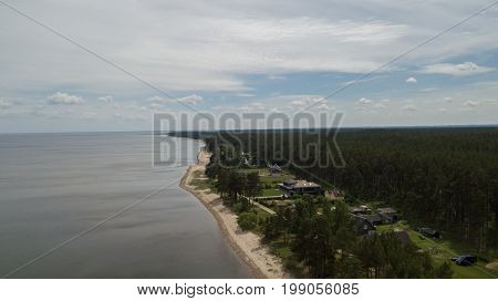 Engure Latvia Aerial View Of Countryside Drone Top View