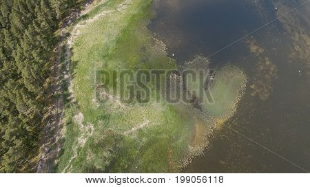 Engure Latvia Aerial View Of Countryside Drone Top View