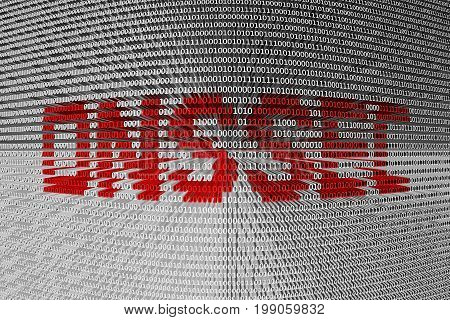DNSSEC in the form of binary code, 3D illustration