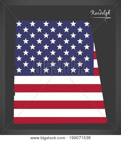 Randolph County Map Of Alabama Usa With American National Flag Illustration