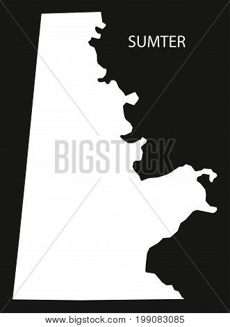 Sumter County Map Of Alabama Usa Black Inverted Illustration