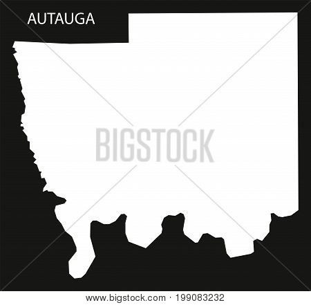 Autauga County Map Of Alabama Usa Black Inverted Illustration