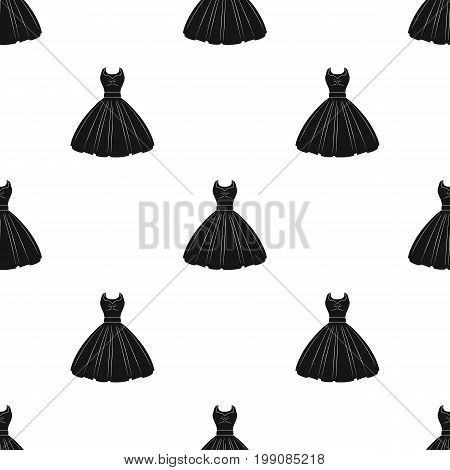 White fluffy wedding dress for a girl. Wedding wear.Women clothing single icon in black style vector symbol stock web illustration.