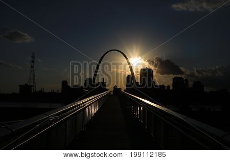 St. Louis, Missouri skyline from Malcolm W. Martin Memorial Park.