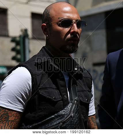 MILAN- 17 June 2017 Roberto Malizia on the street during the Milan Fashion Week