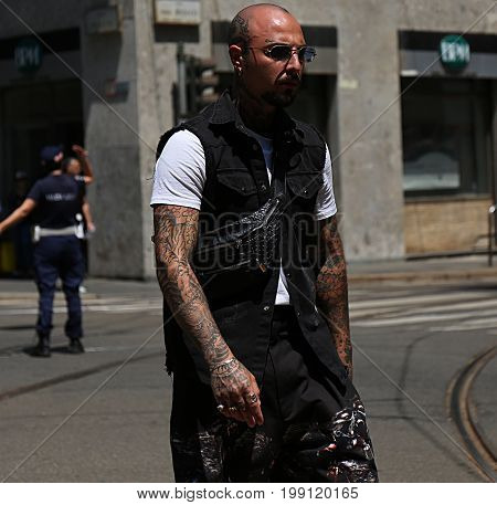 MILAN- 17 June 2017 Roberto Malizia on the street during the Milan Fashion Week