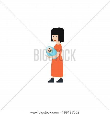 Baby Vector Element Can Be Used For Mam, Baby, Mother Design Concept.  Isolated Mam Flat Icon.