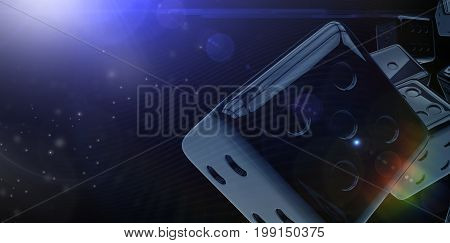 Dices Craps Game Banner Background. 3D Rendered Dices Concept with Copy Space.