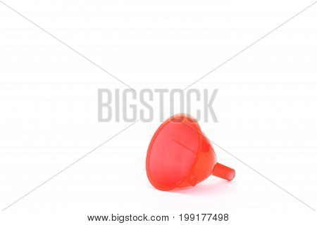 Red าitchen funnel isolated on white background