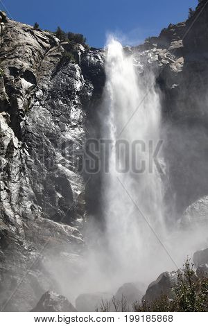 Bridalveil Fall in Yosemite National Park. California. USA