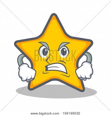 Angry star character cartoon style vector illustration